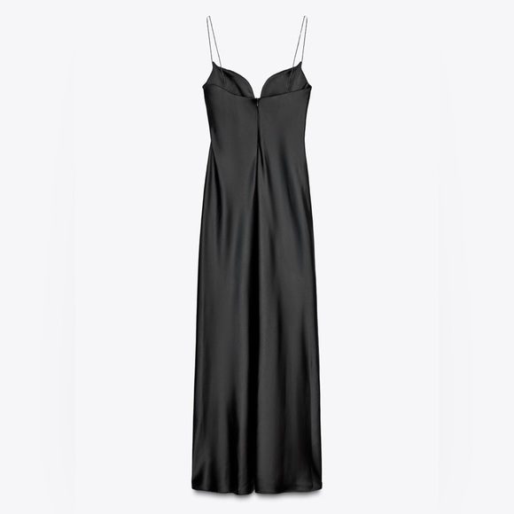 Nwt- Zara- long satin effect dress- M - Picture 3 of 7